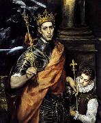 GRECO, El St Louis, King of France, with a Page Sweden oil painting artist